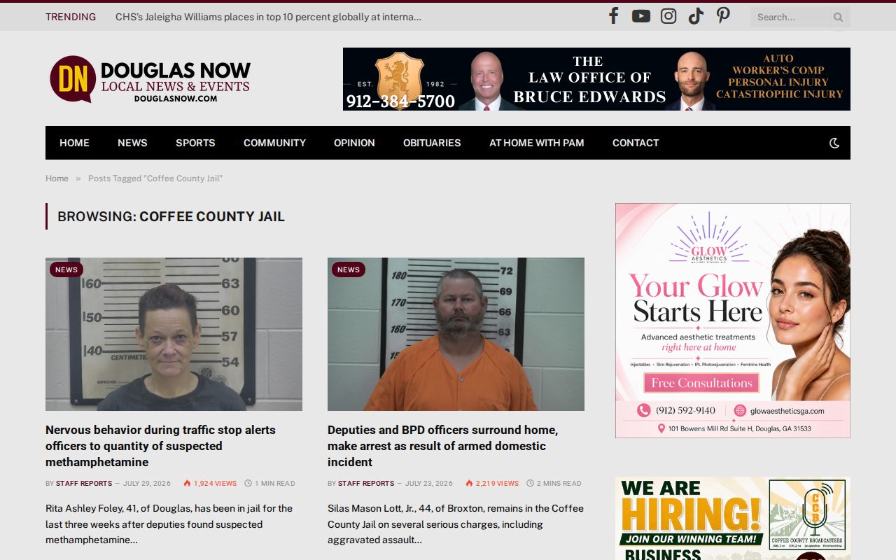 Douglas Now Coffee County Jail local crime news section